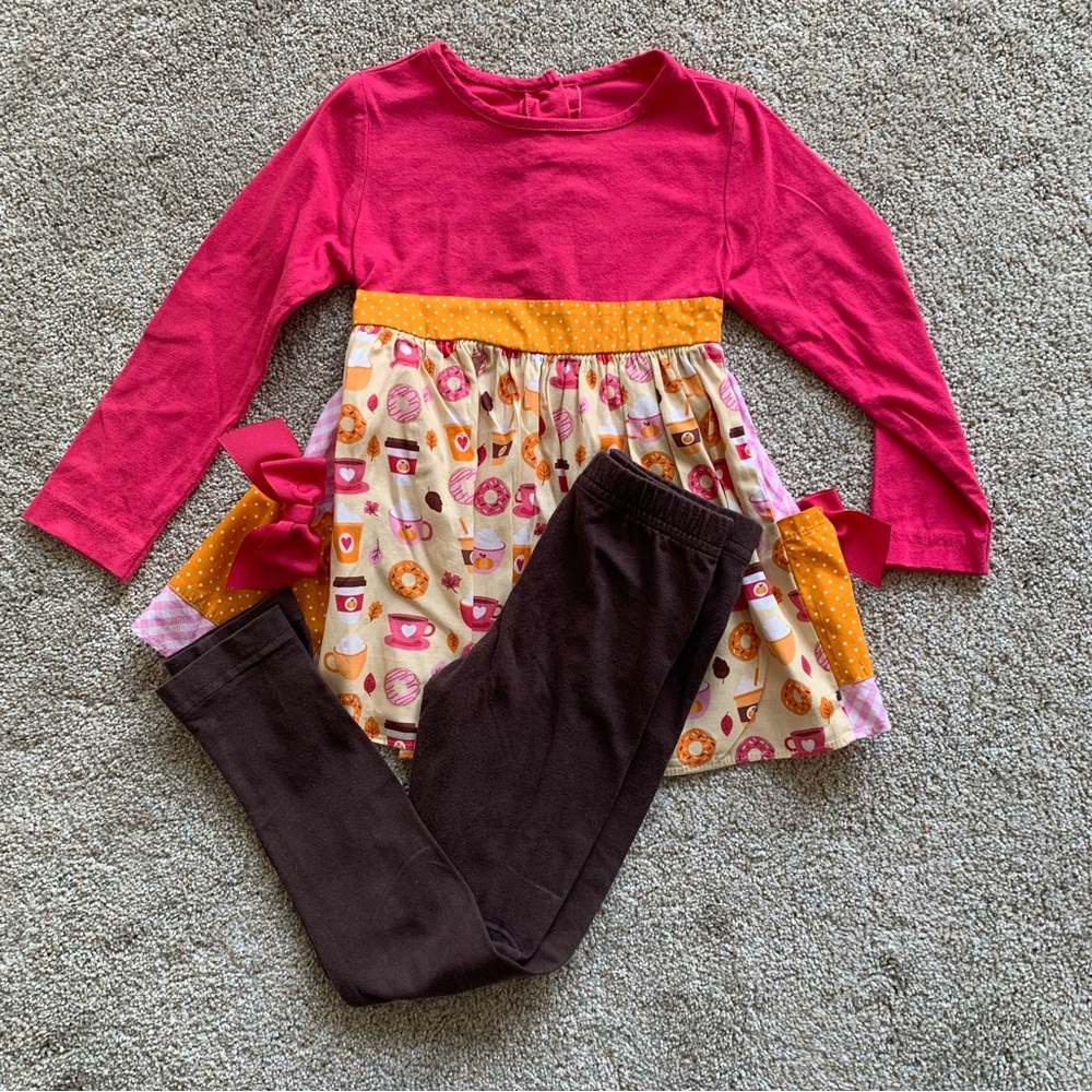 RicRac & Ruffles 4t pants set fall print